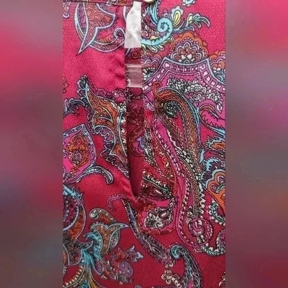 NWOT Talbots Women's Plus Size Burgundy Multi Color Paisley Print Blouse Size 3X - Picture 4 of 4